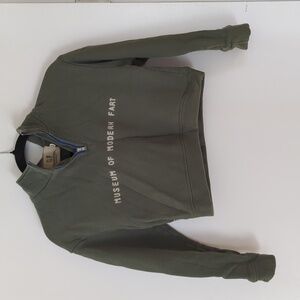Fashion Brand Company Olive Green Cropped Quarter-Zip Sweater